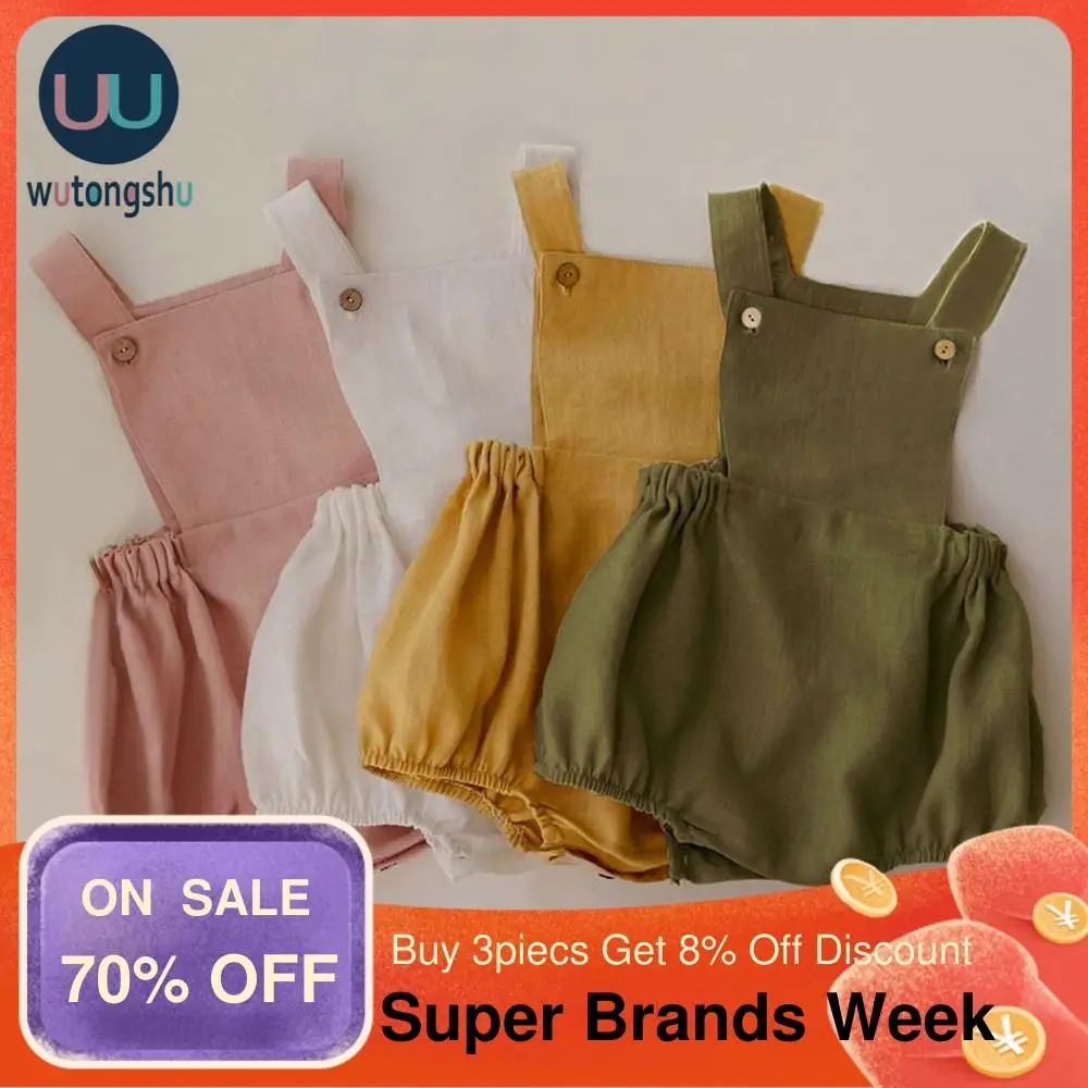 Комбинезон для маленьких мальчиков Летняя льняная хлопковая одежда унисекс