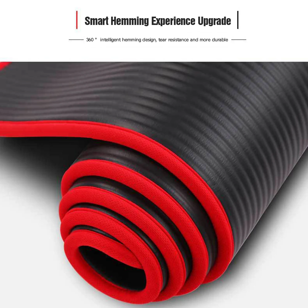 

Коврик для йоги, 10 мм, 183*61 см, нескользящий, с повязками