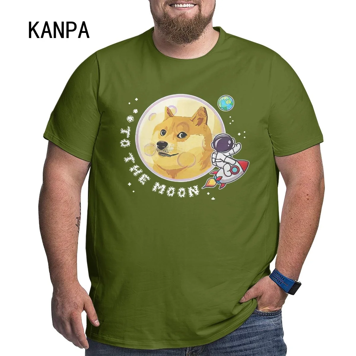 

Dogcoin DOGE To The Moon для мужчин со Размеры d футболки одежда из дышащего хлопка размера плюс Размеры топ; Футболки для детей «Big Man» летняя футболка ...