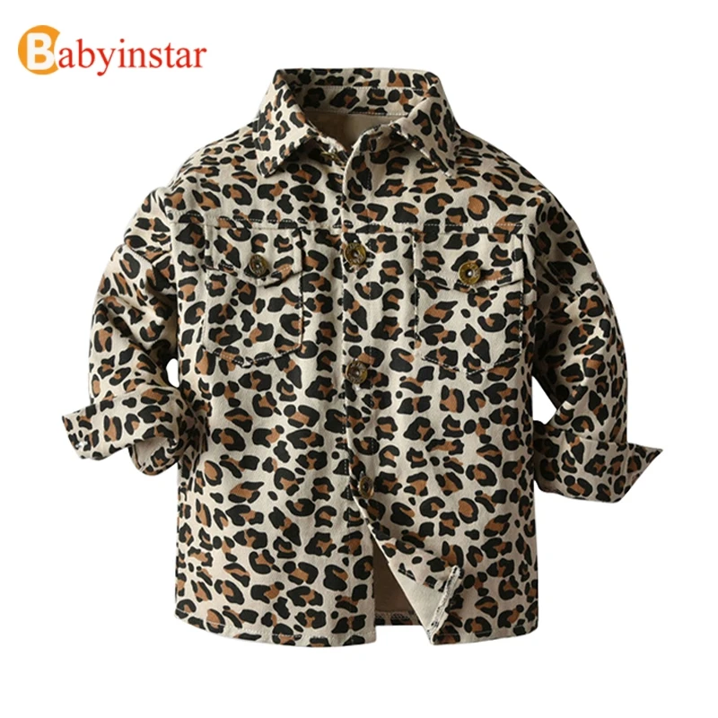 Babyinstar; детская блузка; рубашки для девочек с леопардовым принтом; блузки для девочек; детская одежда; одежда для малышей; Новые топы для девочек