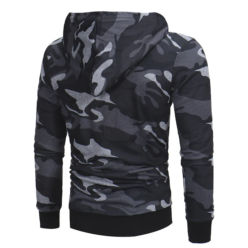 

Men Trendy Casual Fleece-lined Hoodie Fashion Camouflage Men's Pullover Hoodies Pullover