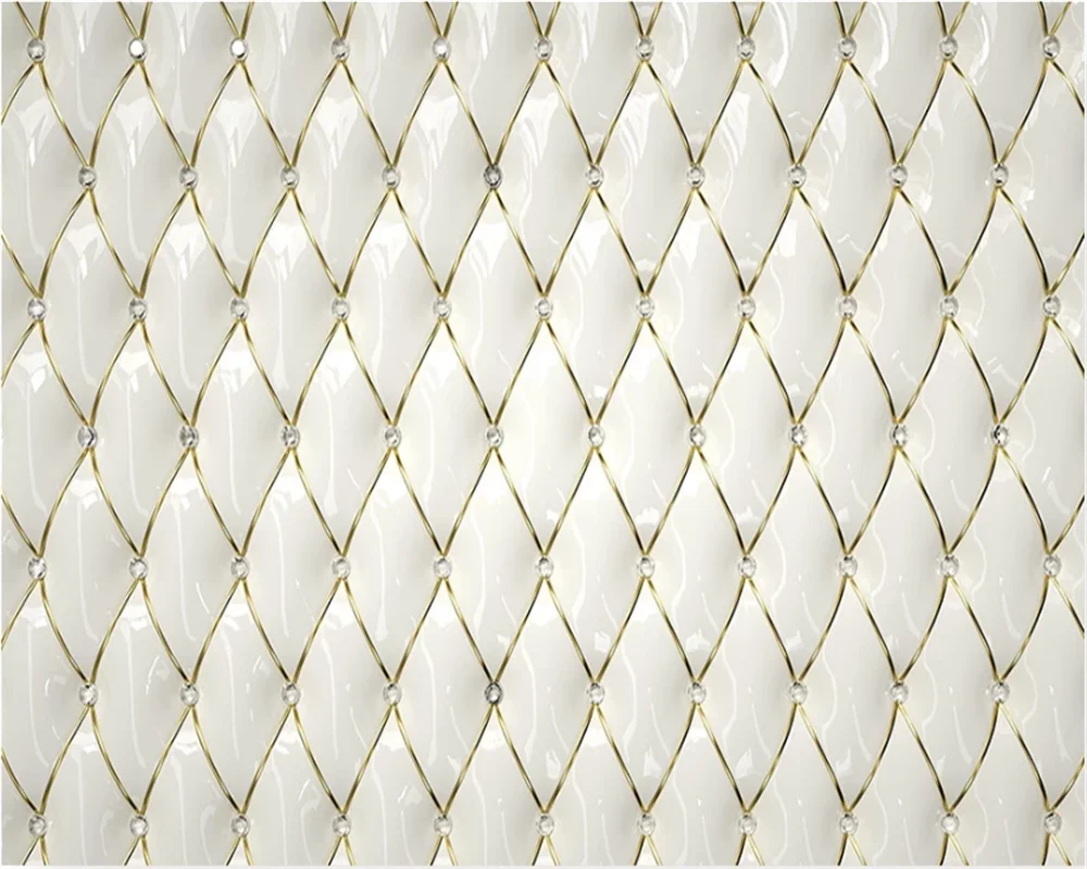 Пользовательские обои роскошные золотые хрустальные ромбовидные Прошитые