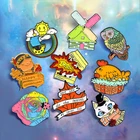 Кошка, лиса, крыса, курица, насекомое, божья коровка, броши с розами, животное, радуга, счастливое спасибо, эмалированная брошь-кнопка givin, ювелирное изделие, подарок для девочек и детей