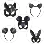 БДСМ бандаж SM кожаная маска кролик Микки головной убор косплей секс-игрушки сексуальная полумаска кошки маска на Хэллоуин вечевечерние эротические аксессуары