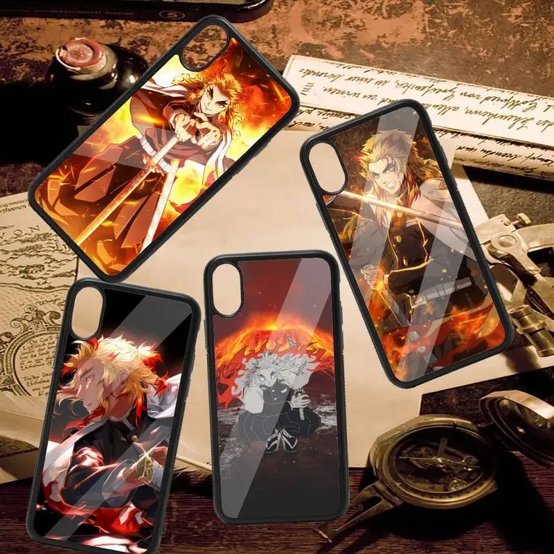 

Kyojuro Rengoku anime Demon Slayer Phone Case PC for iPhone 11 12 pro XS MAX 8 7 6 6S Plus X 5S SE 2020 XR