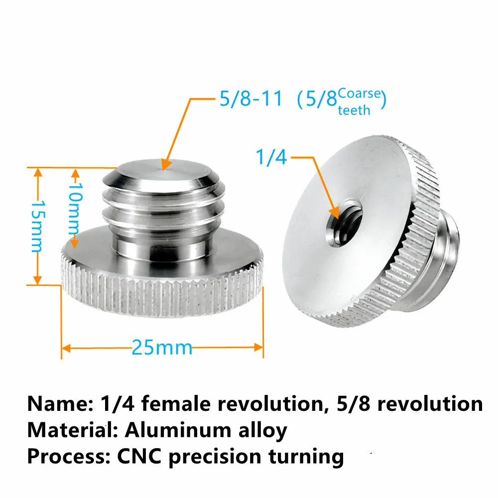 Переходник от 1/4 &quotдо 5/8&quot винт адаптера из алюминиевого сплава для штатива