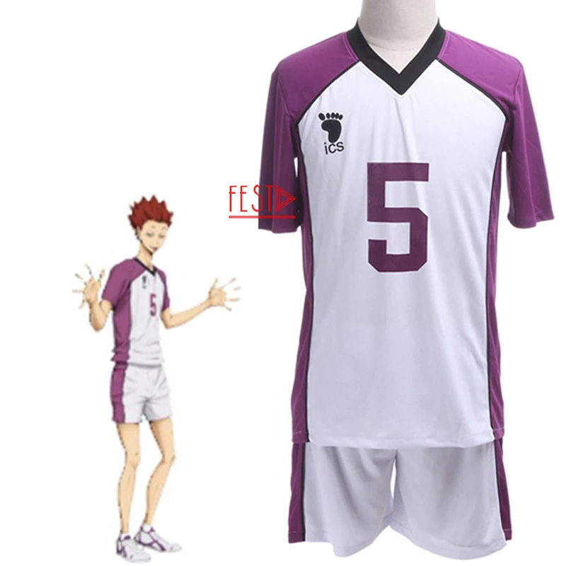 Аниме Haikyuu Cosplay костюм Джерси Shiratorizawa Академии униформы летом Tendo Сатори