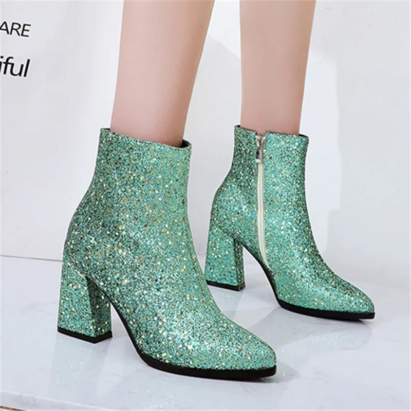 2019 новые женские ботильоны модные зимние ботинки на молнии с острым носком