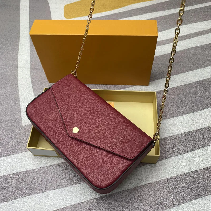 

Top luxury 2021 women's new embossed natural leather chain multifunctional mini messenger bag