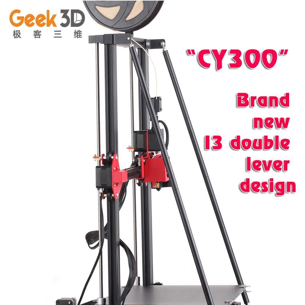 

Creativity CY300 FDM double lever supports automatic leveling 0.4mm nozzle print size 300x300x400 TMV2208 drive 3D printer kits