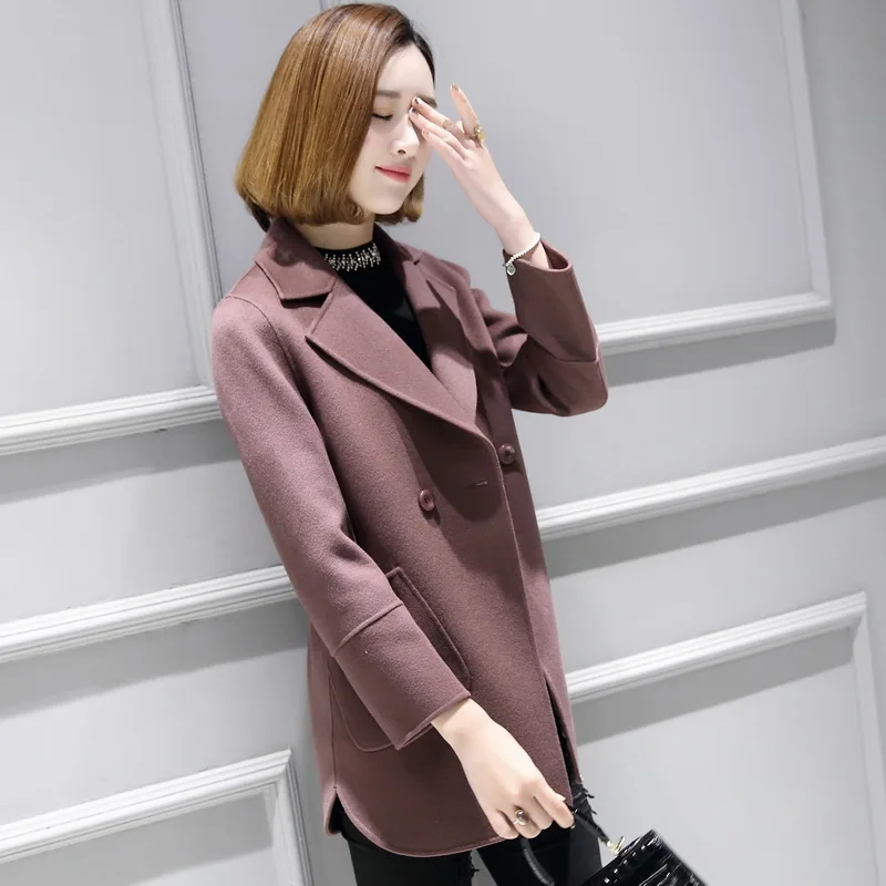 

Autumn Winter Jacket Women Long Woolen Coats and Jackets Double Side 100% Wool Coat Women Coat A265