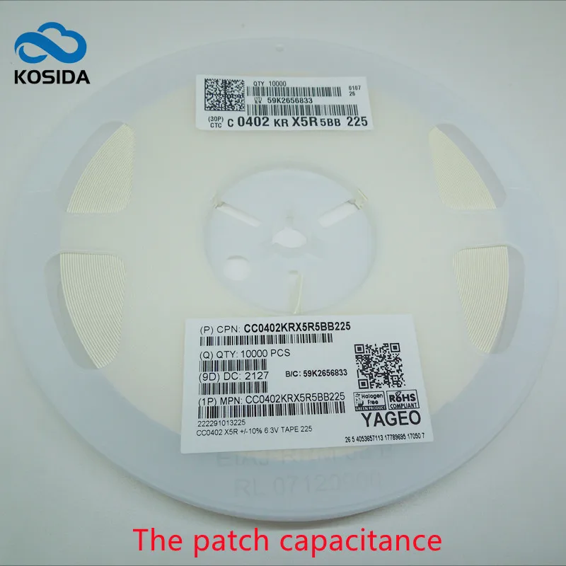 

Керамический конденсатор 10000 шт./лот 0402/1005 225K 6,3 V 10V 16V 25V 2,2 UF X5R 10% SMD CC0402KRX5R5BB225, новый и оригинальный