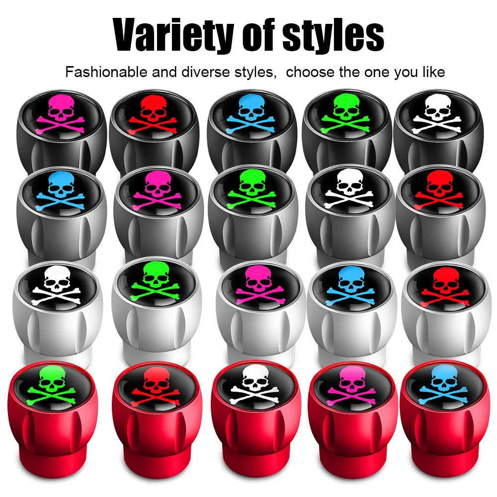 AUTCOAT 4 шт./компл. с рисунком черепа металл резиновым кольцом пылезащитный чехол