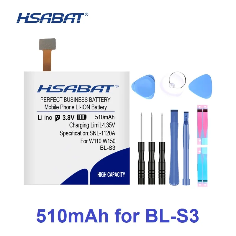 HSABAT 510mAh BL-S3 BL S3 аккумулятор для LG G Watch R W150 W110 BLS3