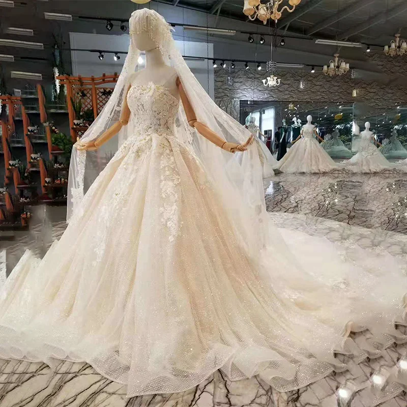 LSS214 сексуальное свадебное платье без бретелек 2020 с кисточкой Свадебные вуали