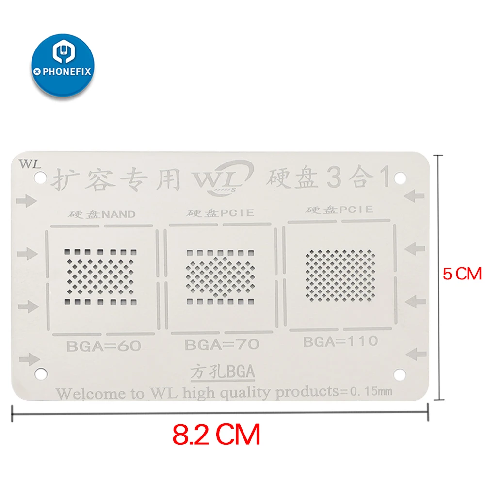 WL BGA Reballing Stencil 3 IN 1 for iPhone 5-XSMAX 11 NAND Solder Template stencil | Инструменты