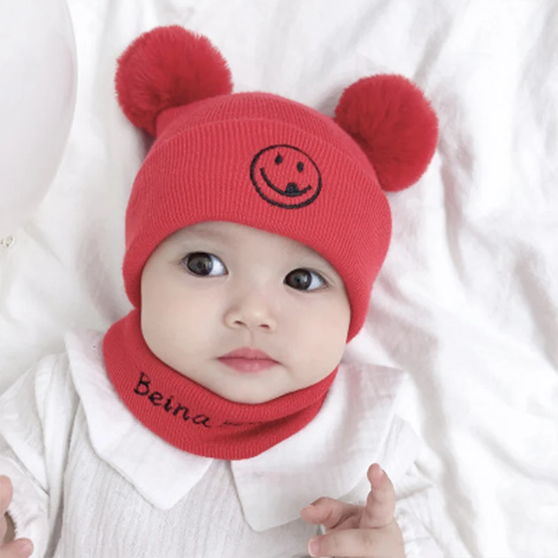 2 шт./компл. новые детские Шапки Шарф вязаный шерстяной тюрбан шапка для новорожденного теплые шапки Мягкая шапка для мальчиков и девочек эластичная шапка осень-зима - Цвет: 1
