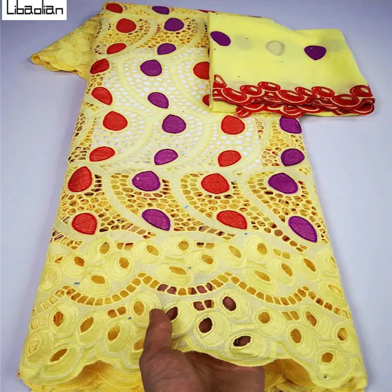 

Swiss voile lace in switzerland african lace fabric 5+2yards embroidery swiss dry cotton lace fabric for dress YC210-10