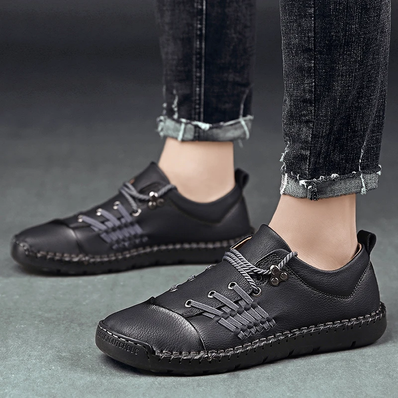 

Men's shoes Fashion Men Casual Shoes Design Driving outdoors Men Shoes Genuine leather shoes Man shoes Big Size 38-48