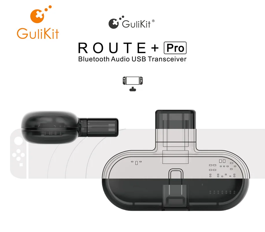 Беспроводной аудиопередатчик GuliKit Route + Pro с Bluetooth USB приемник задний адаптер для ПК