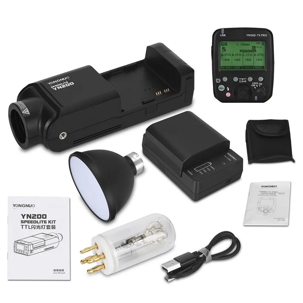 YONGNUO YN200 внешняя Вспышка TTL HSS 2 4G 200 Вт литиевая батарея совместима с YN560TX Pro C/N для