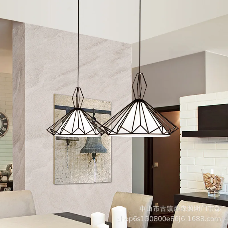 Kopen Nordic Led Iron Industriële Lamp Luminaria Pendente Hanglamp Commerciële Verlichting Keuken Eetkamer Bar Eetkamer Woonkamer