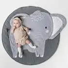 Детский коврик для ползания из 100% органического хлопка с принтом слона