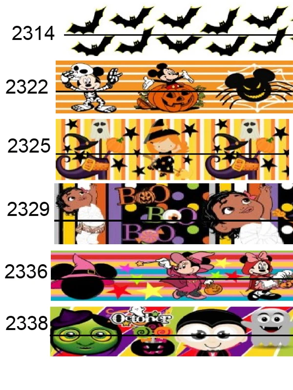 Дешевая цена 22 мм мультфильм Хэллоуин печатные корсажная лента 7/8 дюймов RTS2338 |