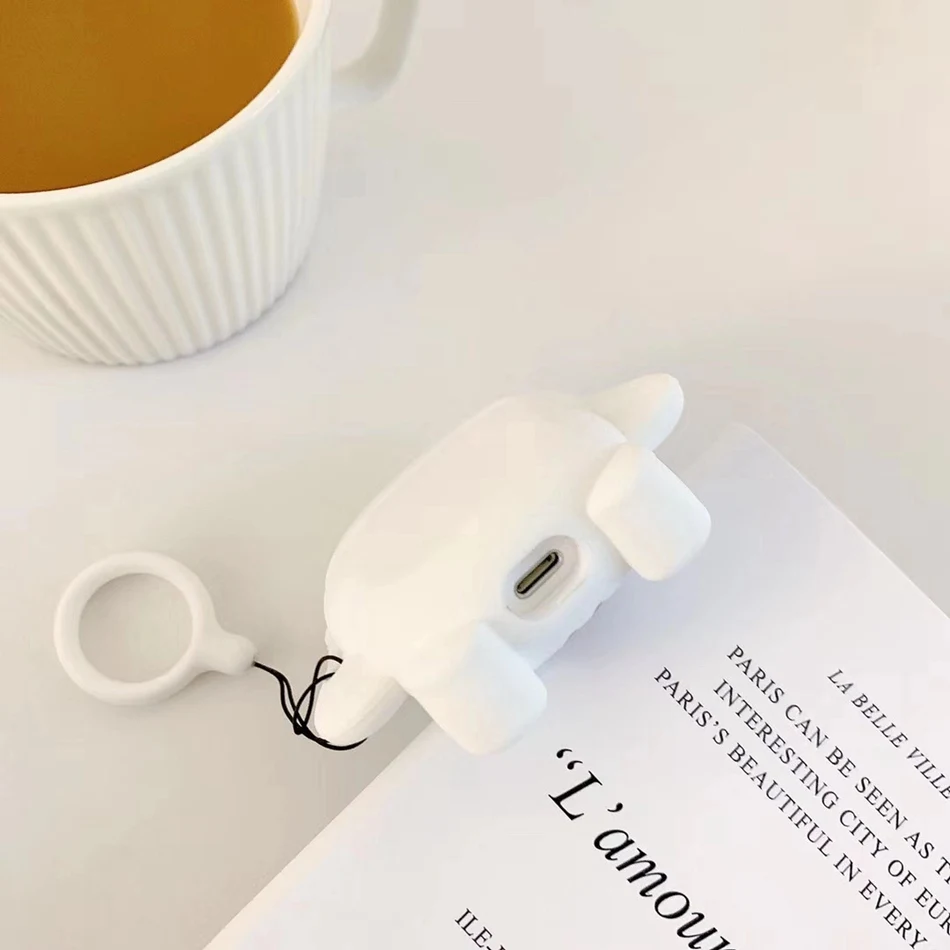 Чехол для AirPods милый мультяшный слон кожухи головных телефонов для Apple Airpods 2 забавные аксессуары защитный чехол с кольцом на палец