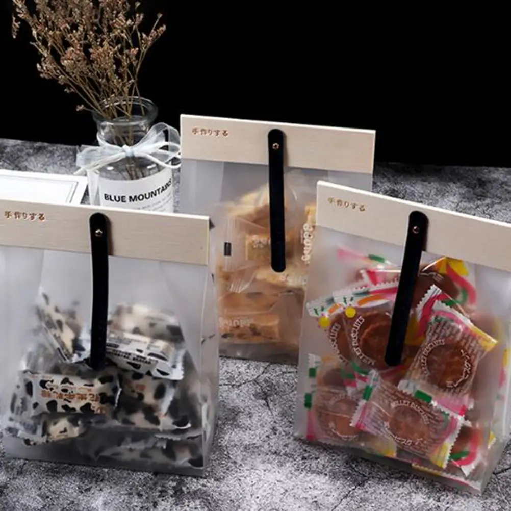 4 шт. прозрачные упаковочные пакеты переносные для хранения печенья с плоским