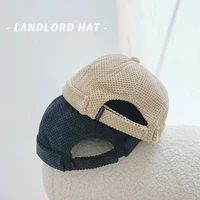 2020 new fashion brimless hat adjustable hip hop caps men skull cap retro brimless hat landlord breathable beanie hat sailor cap