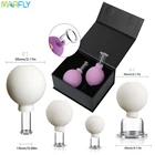 Вакуумный массажер Guasha для лица, набор для терапии и терапии, вакуумные банки с резиновыми головками, стеклянная подарочная коробка