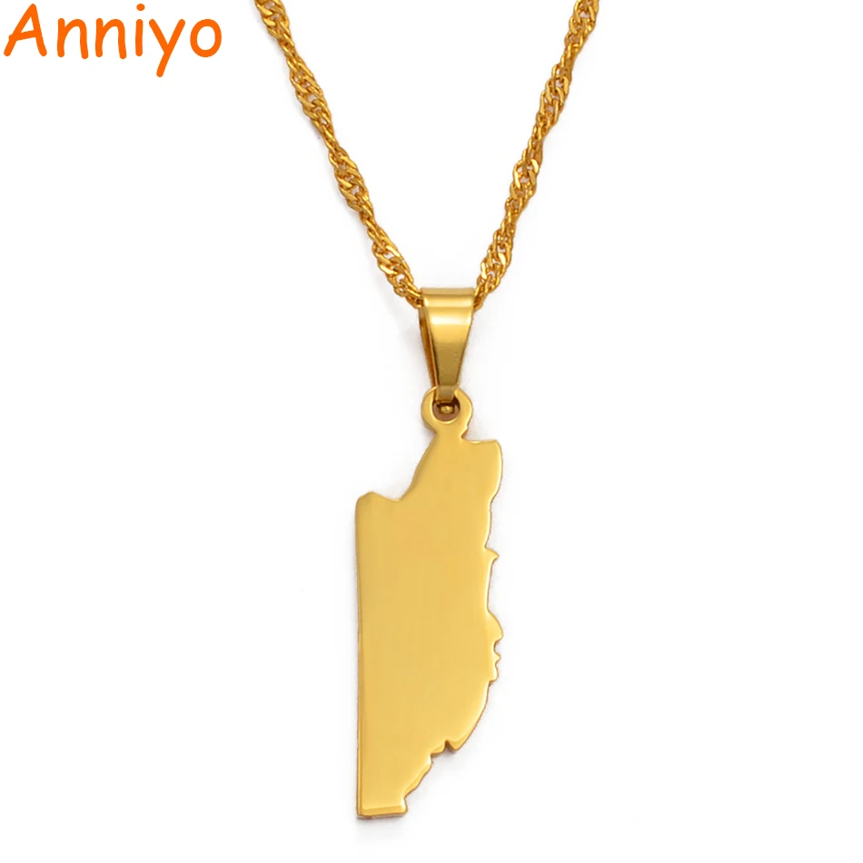 Anniyoc Белиз карта кулон и ожерелья для женщин золотой цвет Шарм карты Белиза ювелирные изделия патриотические подарки#023421
