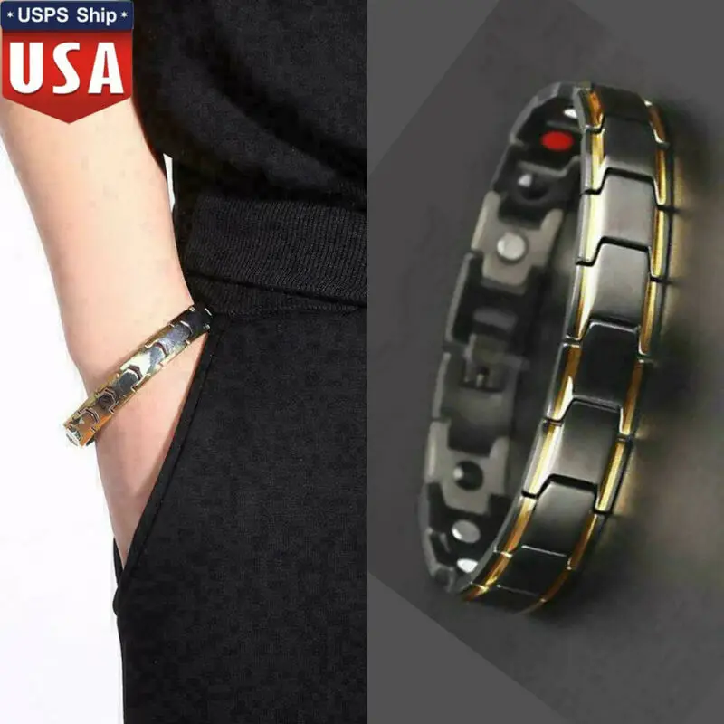 1 шт. мужской модный терапевтический энергетический браслет из нержавеющей стали