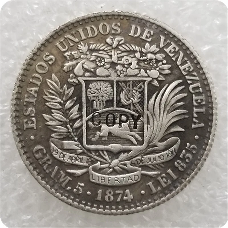 1874 Венесуэла 20 сентаво копия Coin | Дом и сад