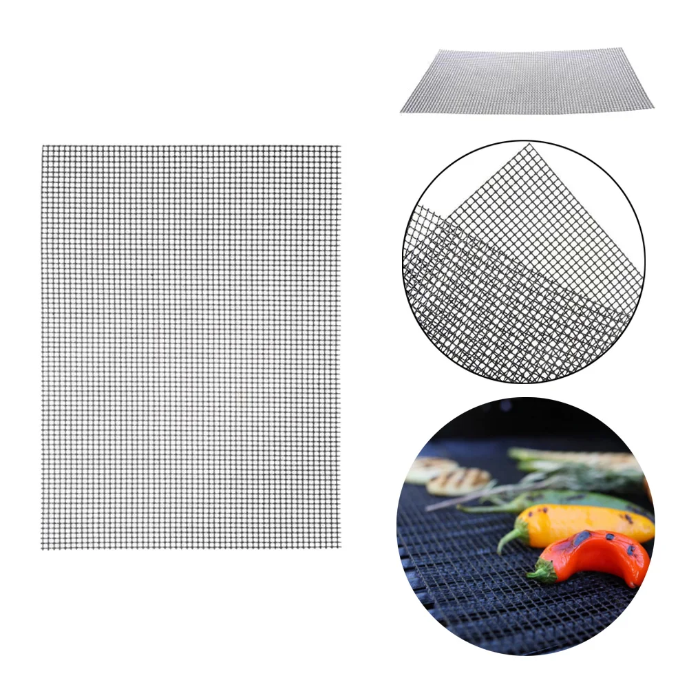 

40 * 30cm Bbq Mat Grid Mat Glass Fiber Baking Mat Non-stick Heat-resistant Barbecue Mat For Outdoor Kitchen Family Bbq Tools