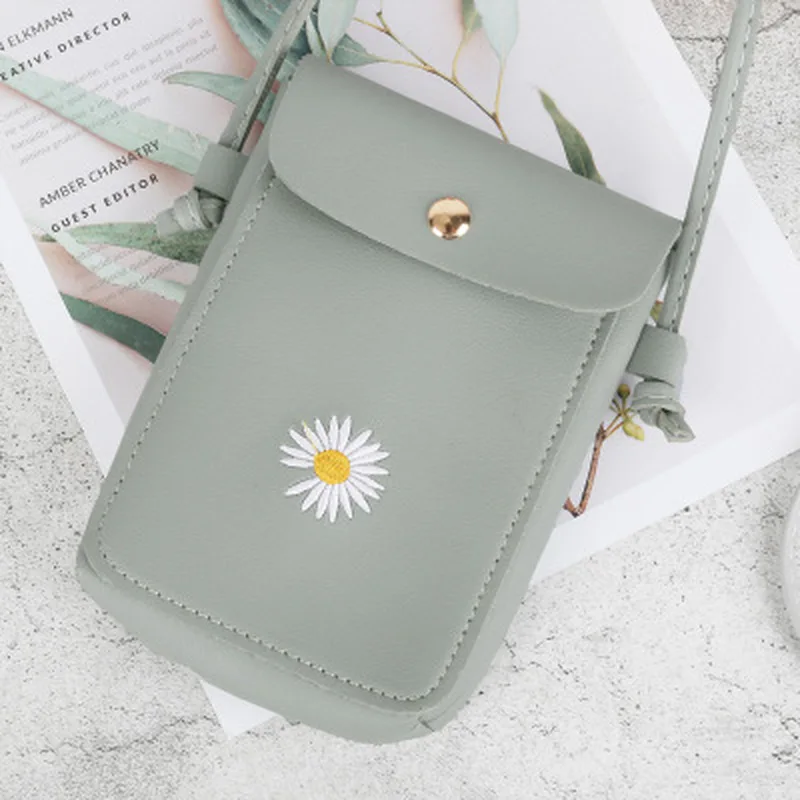 Симпатичный кошелек с маргариткой для сотового телефона сенсорным экраном