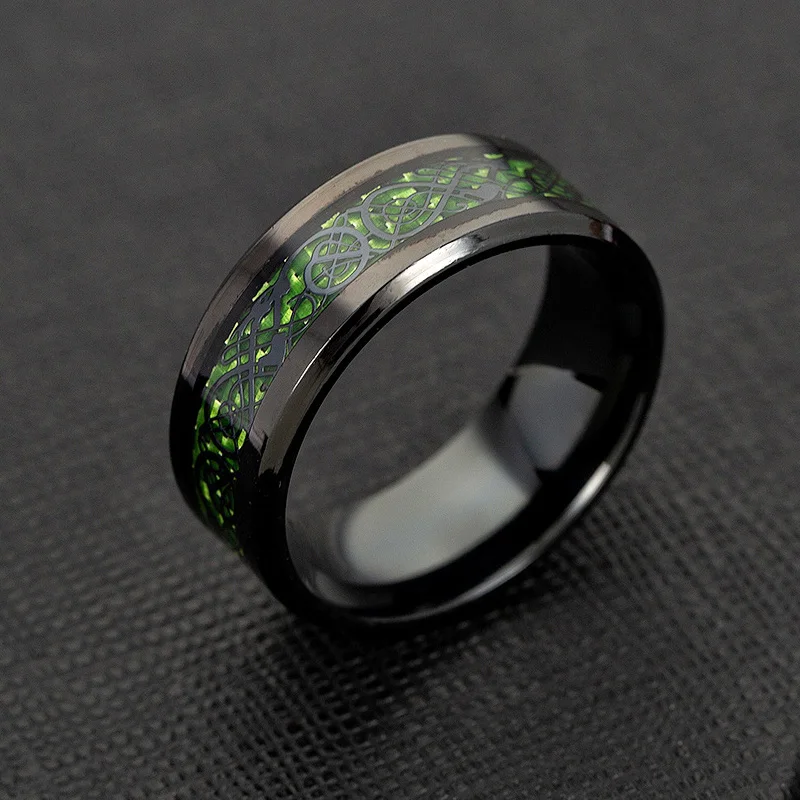 Мужские кольца из углеродного волокна черные резные дизайнерские китайские с