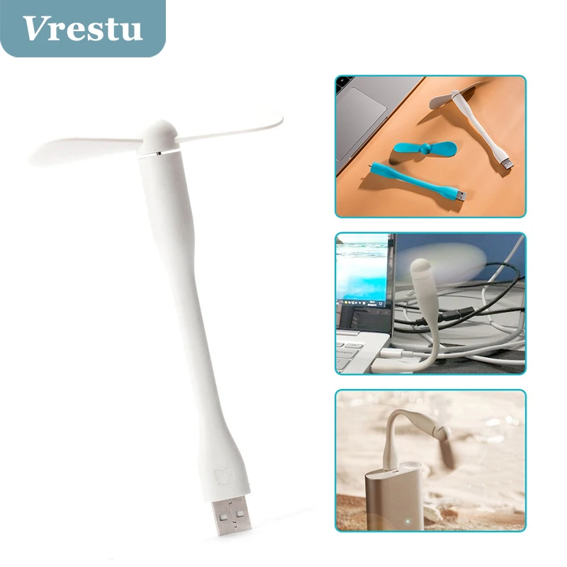 

Simple Design USB Fan Flexible Portable Mini USB LED Light Lamp Summer USB Gadgets Cooling Pocket Size Hand Small Table Fan Lamp