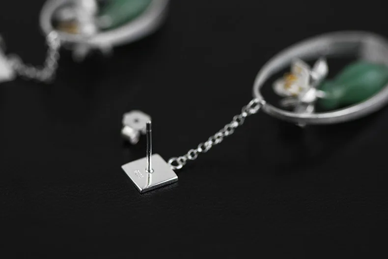INATURE 925 пробы Серебряная ваза авантюрин Винтажные висячие серьги для женщин модные ювелирные изделия