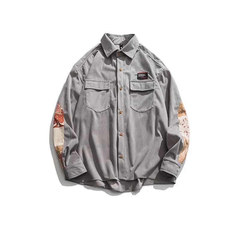 Men Shirt  Loose Tops Tee Oversize Shirt Streetwear Thick Shirts Long Sleeve Male Corduroy jacket Outwear Spring Autumn Clothes