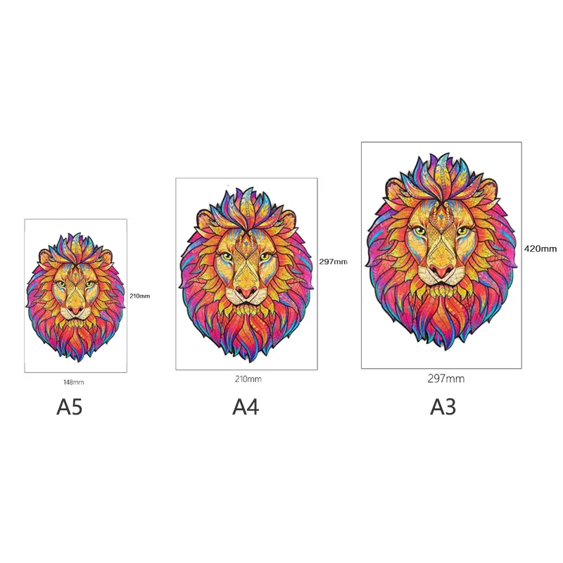 

Wooden Animal Puzzles for Adults DIY Puzzle Each Piece Is Animal Shaped Puzzles Christmas Gifts for Kids Jigsaw Fox Lion WOLF