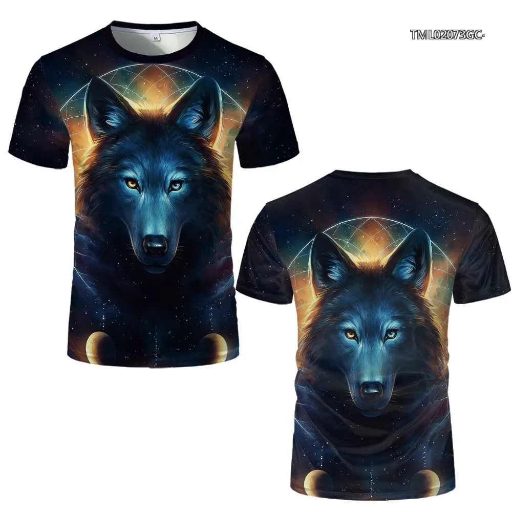 

2021 Men's Fashion T-shirt Animal Wolf 3D Printing T-shirt Funny Casual Short Sleeve Summer Top T-shirt Loose Oversized T-shirt