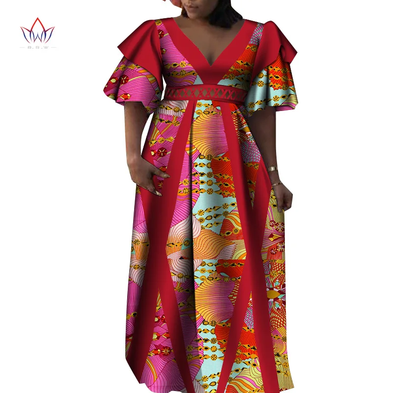 Dresses For women 2021 elegant Fashion African Print Long Dress Bazin Rich Plus Size Dresses For Women 4xl 5xl 6xl WY8318