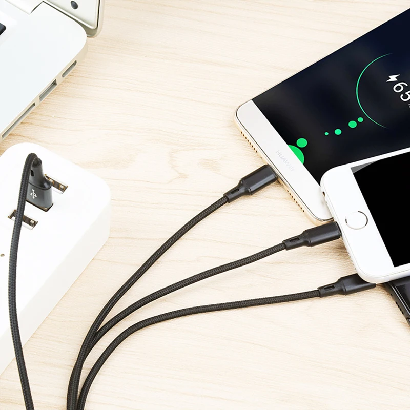 Musyue 3 в 1 USB кабель для iPhone samsung huawei Xiaomi usb type C кабель Micro USB кабель 3A телефонный кабель для iPhone 7 8 Plus XR