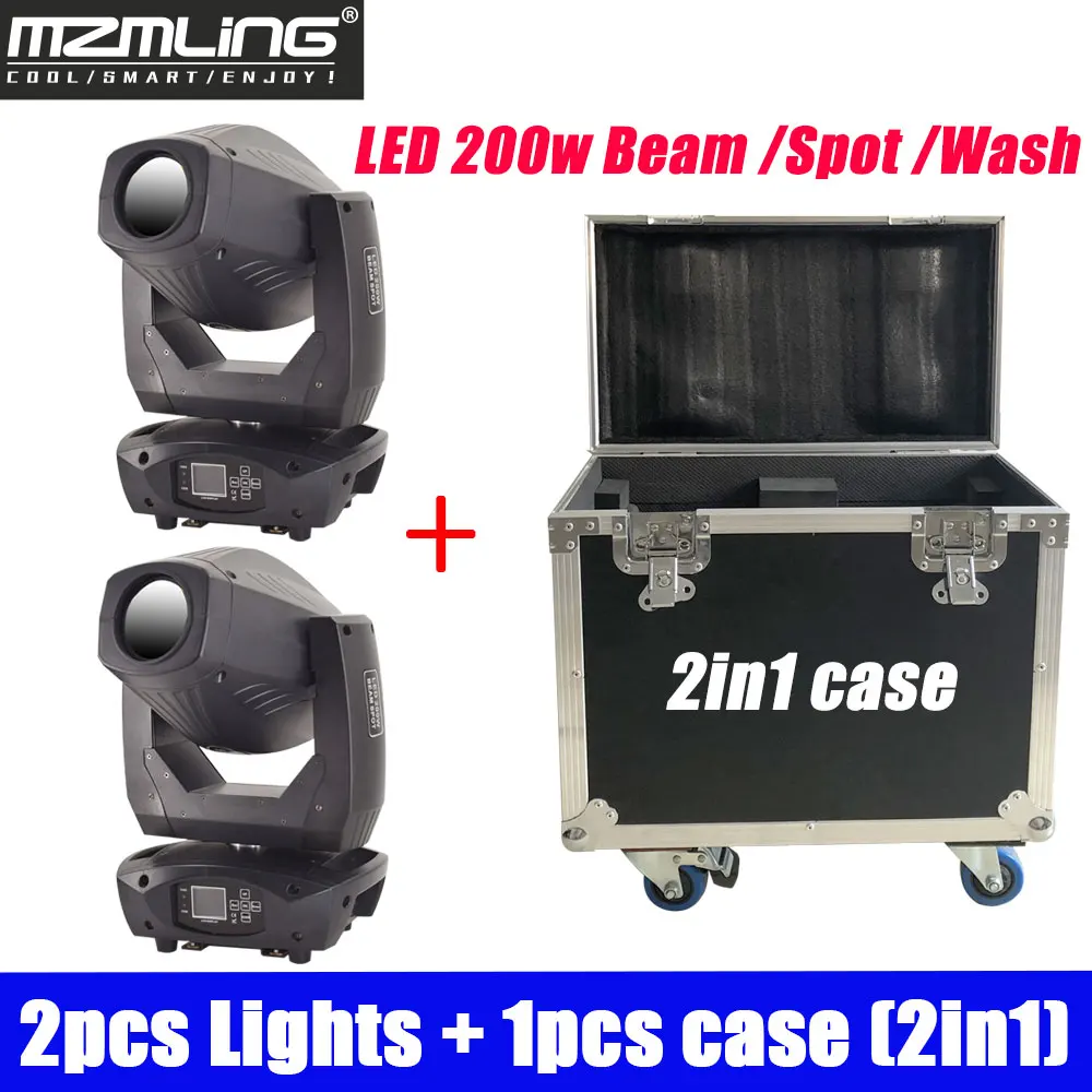 2 шт. светильник s + 1 F чехол светодиодный 200 Вт Луч пятно мыть 3в1 с зумом DMX512