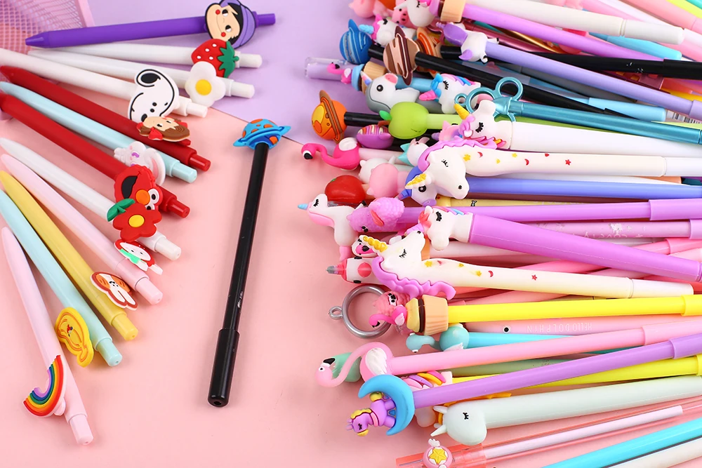 

100Pcs/set Pretty Colored Cute Kawaii Gel Pen Dog Panda Stationery Kawai Office Accessory School Stationary Supply Lovely Thing