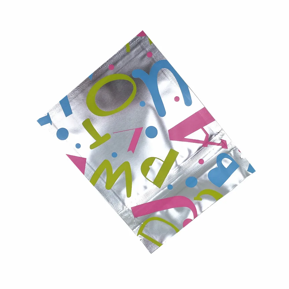 100 шт./лот дизайнерский узор алюминиевая фольга сумка-посылка на молнии