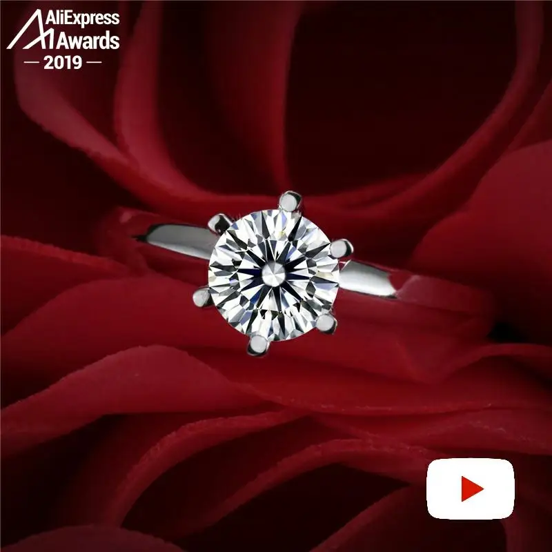 Oh My God So beautiful не поддельные круглые огранки S925 Серебряное кольцо SONA бриллиантовый