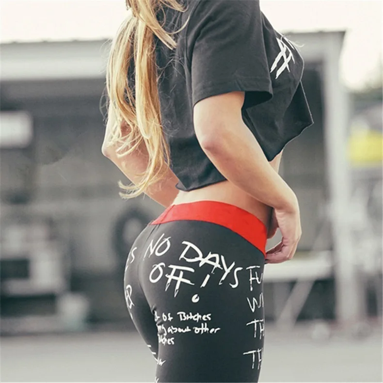 2019 письмо печать номера Фитнес Леггинсы с низкой талией сексуальные штаны для